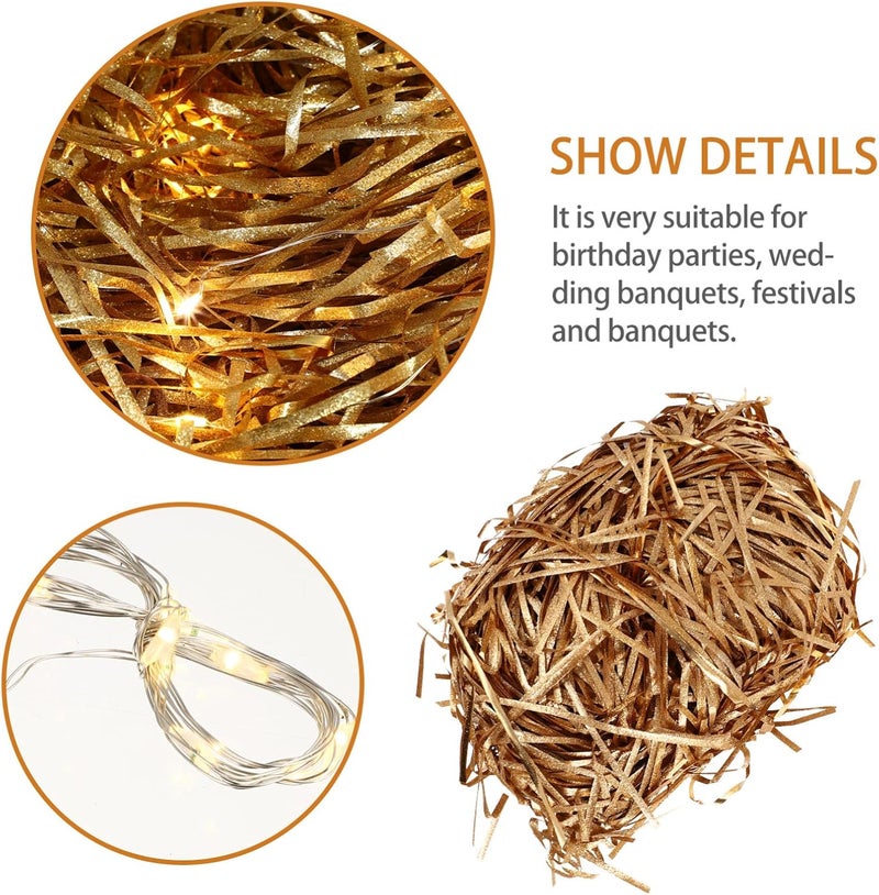 klarako Crinkle Cut Paper Shred Filler 1 Pack Raffia Confetti Shred Filler Bulk Easter Egg Basket Stuffers Wedding Decor Gift Paper Tissue Shredded Tissue Paper - Image 3