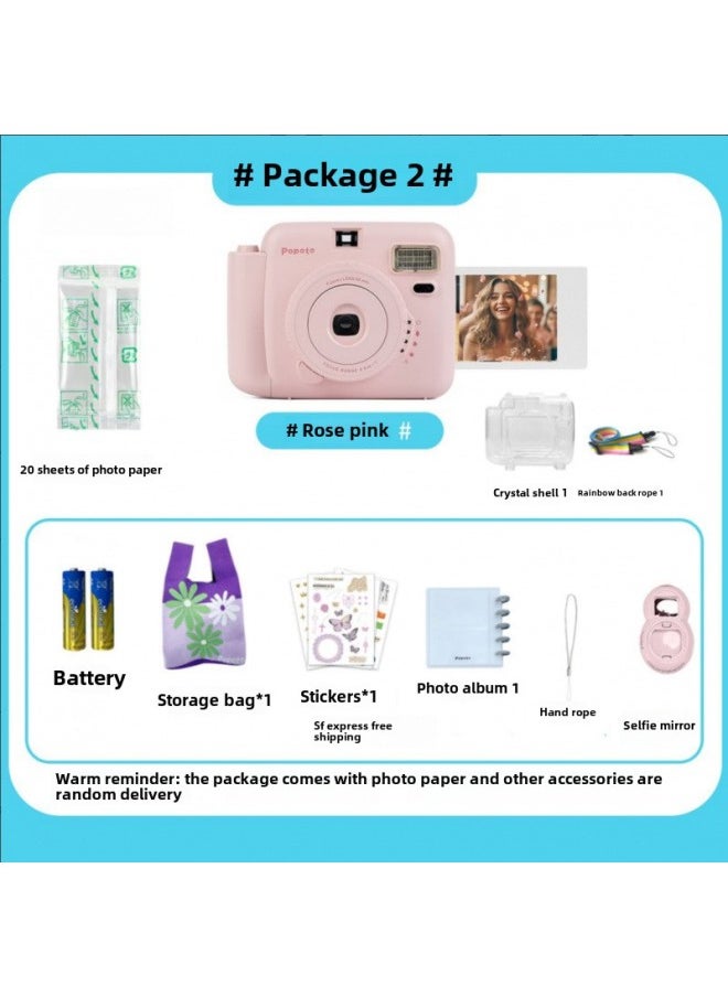 Generic 2024 Smart Camera Product Polarette Automatically Photographs Student Camera Classic Photograph Camera Printable-Body Color:500 Orders Have Been Grabbed (sakura Pink)-package 2  - Image 1