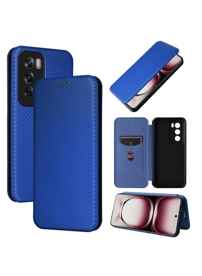 S-TOP Case For OPPO Reno12 Pro 5G Global Carbon Fiber Texture Flip Leather Phone Case - Image 1