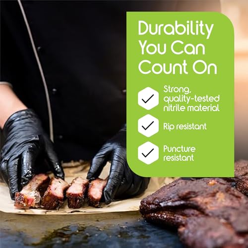 Inspire Black Nitrile Disposable Gloves | 4.5 Nitrile Medical Exam Cooking Cleaning Disposable Black Gloves (Box Of 100, Medium) - Image 5