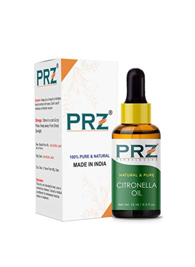 PRZ Citronella Essential Oil - Pure Natural & Therapeutic Grade Oil For Aromatherapy Body Massage, Skin Care & Hair Care, 15 Ml - Image 2