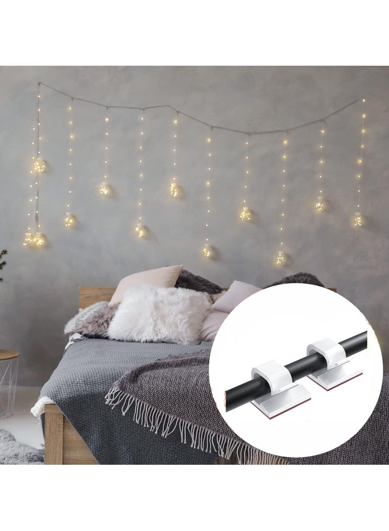 مقابس كبل لاصق من 50 قطعة، منظم حامل الأسلاك، منظم الكبلات مقابس الأسلاك لإدارة الكبلات أسفل المكتب، إخفاء الكبل، خطافات المقابس الخفيفة، مقابس حامل الكبلات للمكتب الرئيسي (أبيض) - Image 5