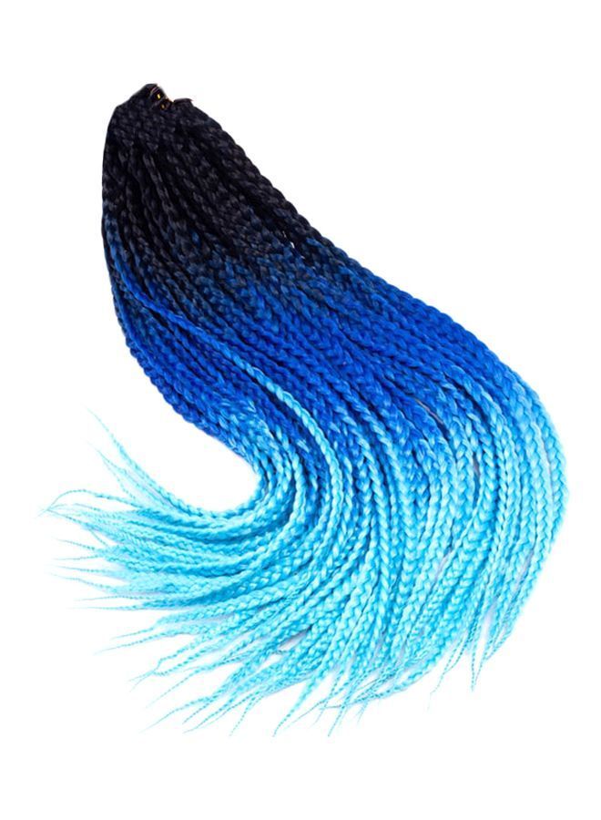 NIBEMINENT 10-Piece Crochet Braid Hair Extension Black/Blue 22inch