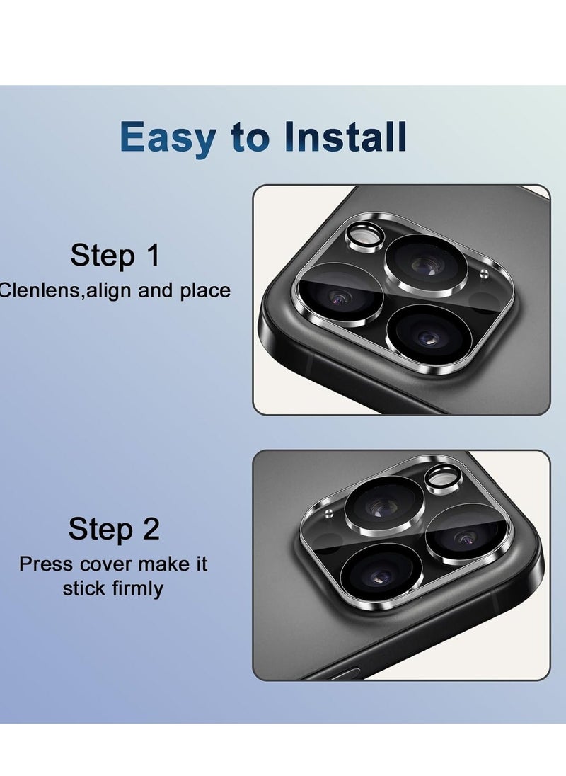 Raxoom Camera Protection for iPhone 16 Pro/Pro Max â€“ 2-Pack Tempered Glass Lens Protector, HD Clear, 9H Hardness, Full Coverage Camera Protective Film - Image 5