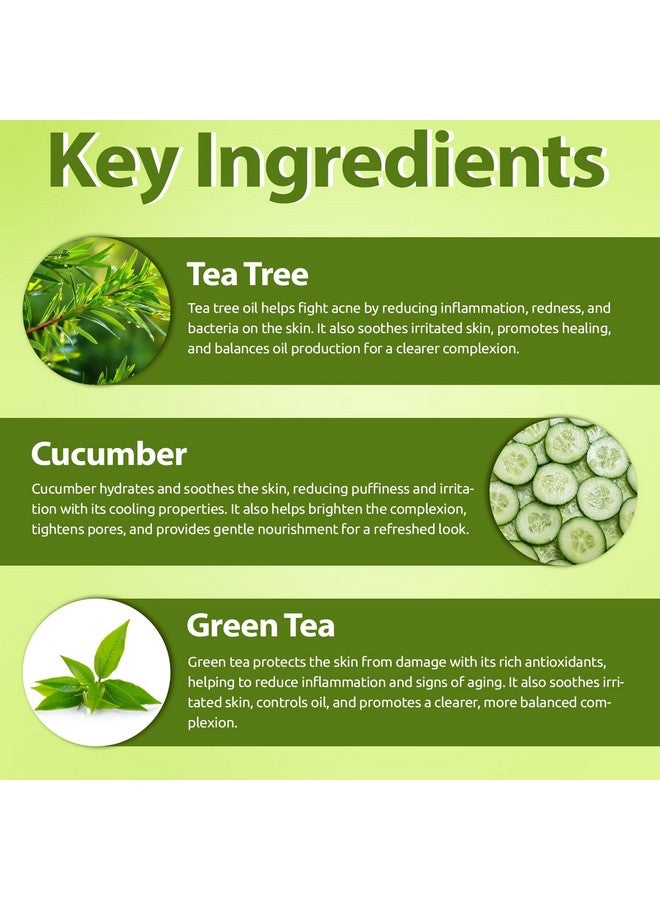 MNT Tea Tree Night Gel Mask with Cucumber & Green Tea Extract for All Skin Types Skin Brightening| Dark Spot Removal, 100g - Image 3