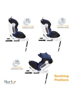 Nurtur Liberty Baby Kids 4 In 1 Car Seat 360 Degree Rotation Leg Support Isofix  10 Level Adjustable Headrest With Canopy  - Image 4