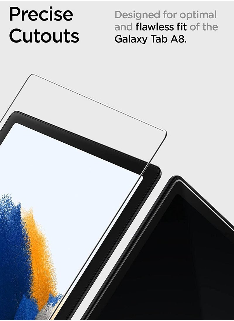 Spigen - Glastr Slim Tempered Glass Screen Protector for Samsung Galaxy Tab A8 (2022) Case-Friendly - Image 1