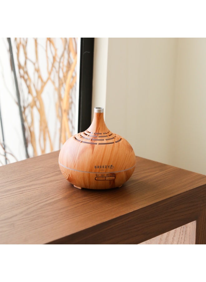 500ml Ultrasonic Essential Oil Diffuser Dark Wood Grain Aromatherapy Humidifier with Quiet Mist, LED Lights, Auto Shut Off and 12 Hour Runtime for Bedroom Living Room Office Spa - Image 1