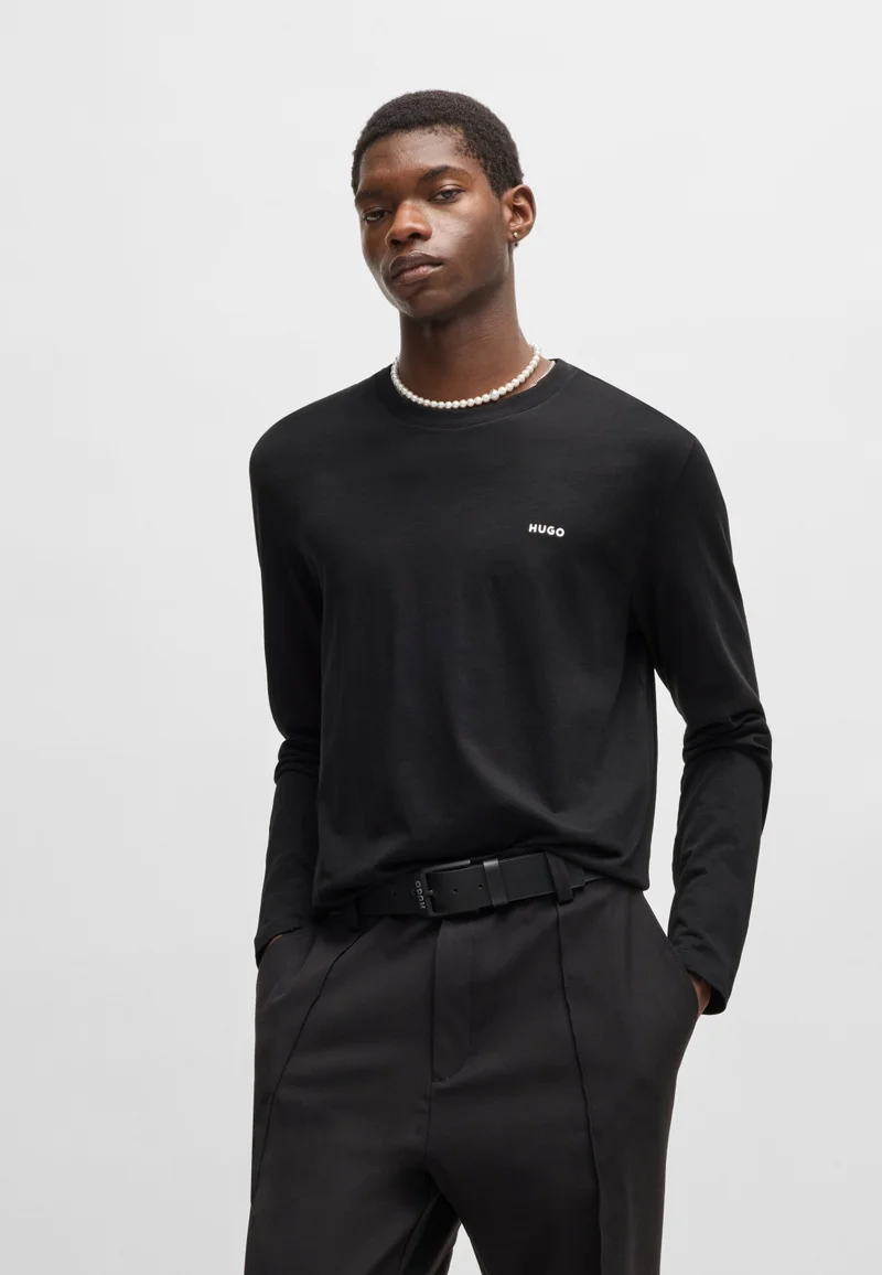 HUGO Cotton-jersey T-shirt with logo print