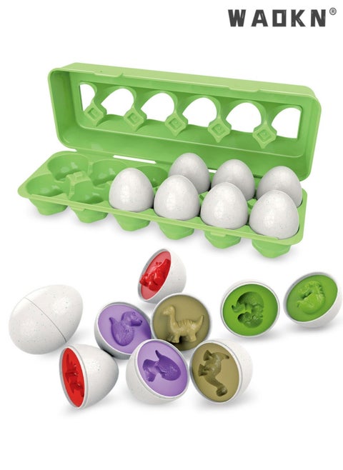 Color & Shapes Matching Egg Toy - Shape Sorting & Color Recognition Learning Toy for Toddlers - Preschool Game - Montessori Education
