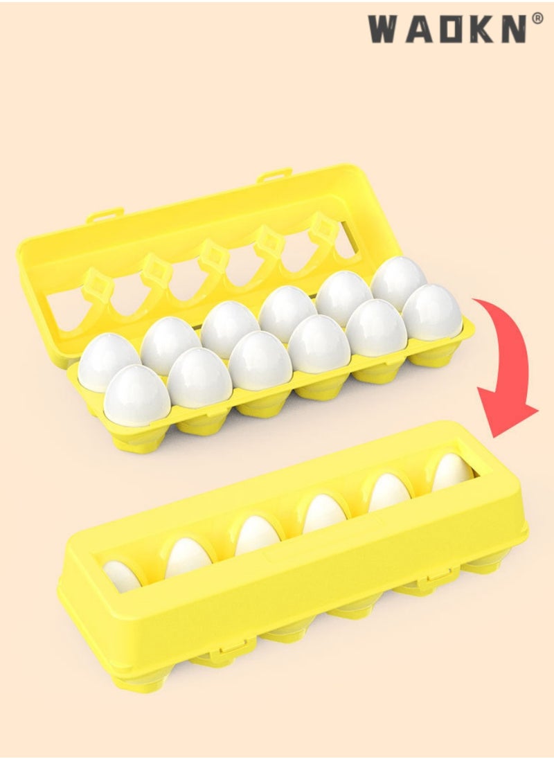 Color & Shapes Matching Egg Toy - Shape Sorting & Color Recognition Learning Toy for Toddlers - Preschool Game - Montessori Education