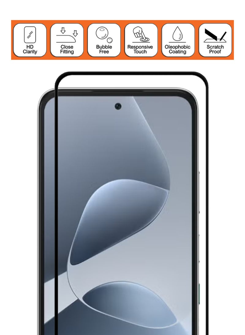 For Infinix Hot 60i - [2 Pack] Tempered Glass Screen Protector - Advanced Border-Less Full Edge to Edge ,Shatterproof , High Responsiveness , Higher Transparency , Quick to Install ,Anti-scratch and Bubble-free Screen Protector - Black - Image 4