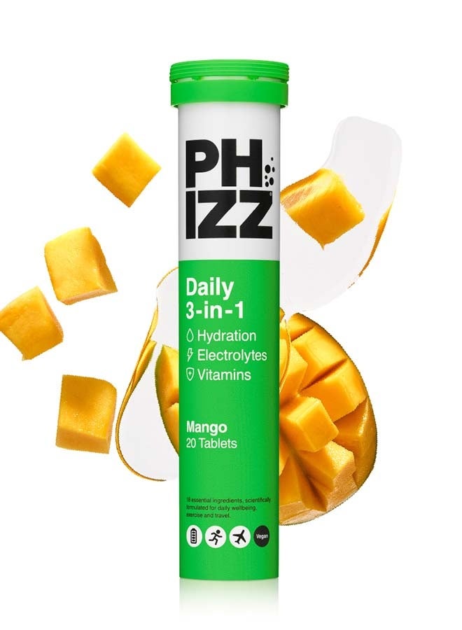 Phizz Daily 3 in 1 Mango Flavoured Effervescent Tablets  20s - Image 1