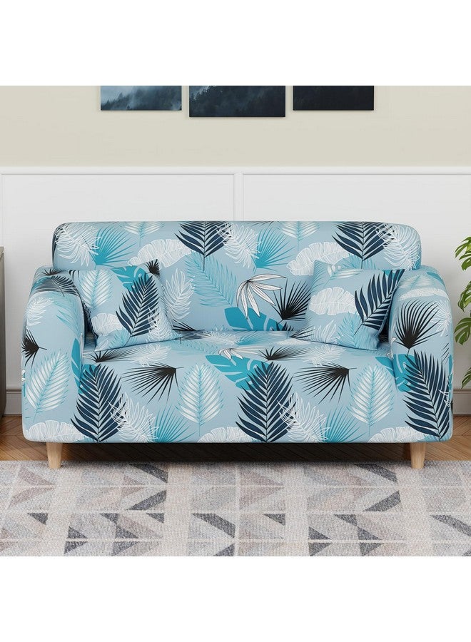 Lukzer Universal 2 Seater Sofa Cover with 1 Pillow Case 140 GSM Big Elasticity Slipcover for Couch Protector Stretchable (Sky Blue/140-180cm) SC-020-02 - Image 1