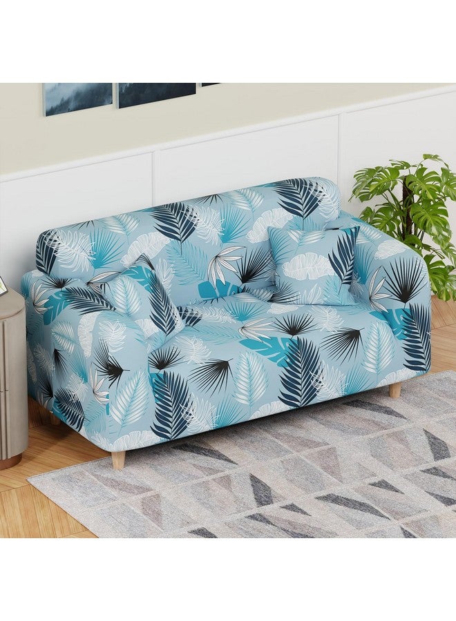Lukzer Universal 2 Seater Sofa Cover with 1 Pillow Case 140 GSM Big Elasticity Slipcover for Couch Protector Stretchable (Sky Blue/140-180cm) SC-020-02 - Image 2