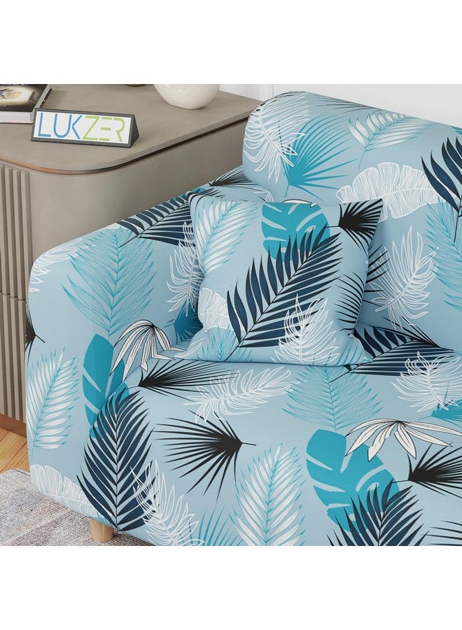 Lukzer Universal 2 Seater Sofa Cover with 1 Pillow Case 140 GSM Big Elasticity Slipcover for Couch Protector Stretchable (Sky Blue/140-180cm) SC-020-02 - Image 4