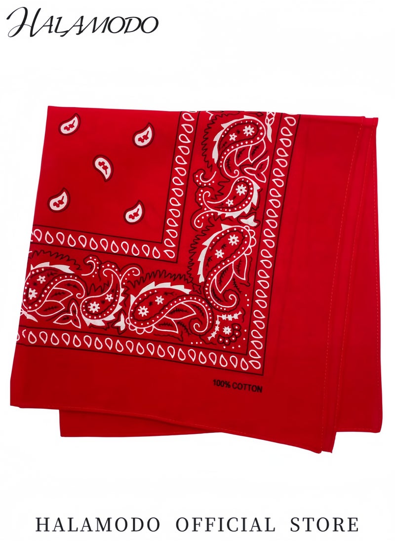 HALAMODO Multi-Purpose Paisley Cowboy Bandanas 100% Cotton Headbands for Men and Women Vintage Western Handkerchiefs Bandanas for Party Outdoor Activities and Daily Wear  - Image 4