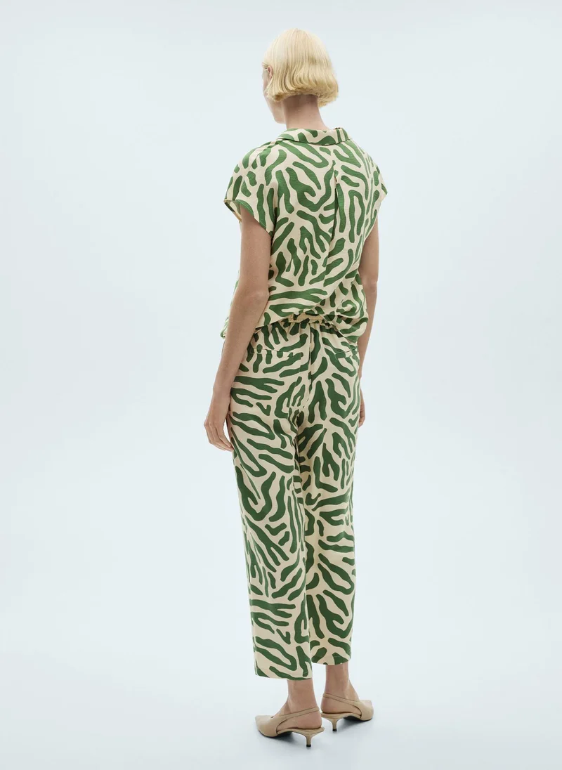 MANGO Printed Straight Trousers