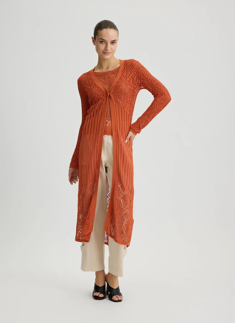 Liu Jo Cotton-blend crochet cardigan