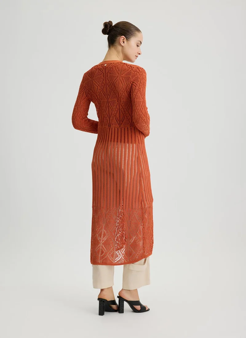 Liu Jo Cotton-blend crochet cardigan