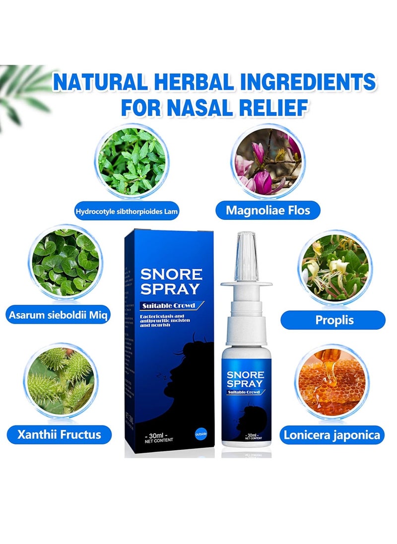 SOUTH MOON South Moon Anti Snore Spray 30ML Portable Sleep Care Relief Anti Snore Nose Health Chronic Respiratory Disorders Aid Anti Snoring Nasal Spray Stop Relief Snore Stop Snore Spray  - Image 3