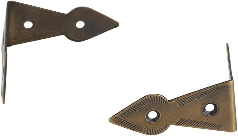 A29 Set of 4 Brass 90 Degree Spade Trunk Corners Antique Brass Finish Edge Guard Table Cabinet Protector Solid Metal Furniture Decor Decorative Corner Brackets - Image 4