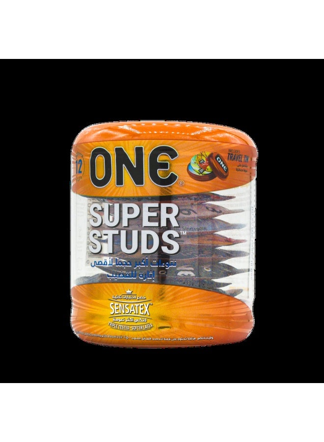 One Condoms Super Studs | Extra Large Studs and Contoured Shape For Enhanced Pleasure and Stimulation | 12 Count - Image 2