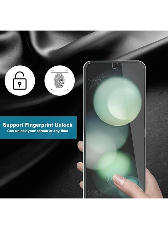 Fekra 4 in 1 Screen Protector Compatible with Samsung Galaxy Z Flip 5 5G, Screen Protector + Camera Glass Film HD Bubble-Free TPU Full Cover Soft Protective Film for Galaxy Z Flip 5 5G - Image 4
