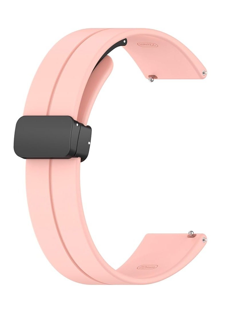 حزام رياضي من السيليكون الناعم بمشبك مغناطيسي لساعة Redmi Watch 5 Active بللرجال والنساء متوافق مع Mi Watch Active 5,وردي - Image 1