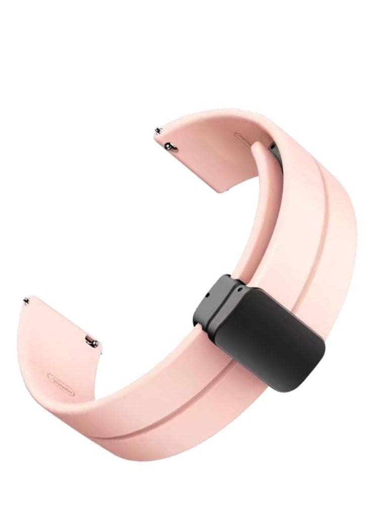 حزام رياضي من السيليكون الناعم بمشبك مغناطيسي لساعة Redmi Watch 5 Active بللرجال والنساء متوافق مع Mi Watch Active 5,وردي - Image 2