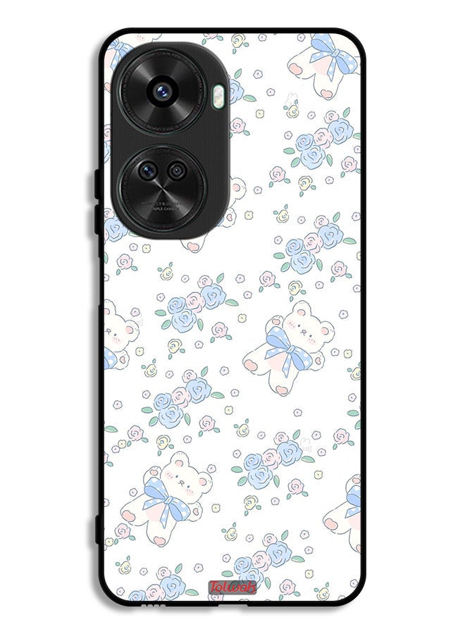Tolwak Huawei nova 11 SE Protective Case Cover Cute Teddy Bear And Flowers Icon - Image 1