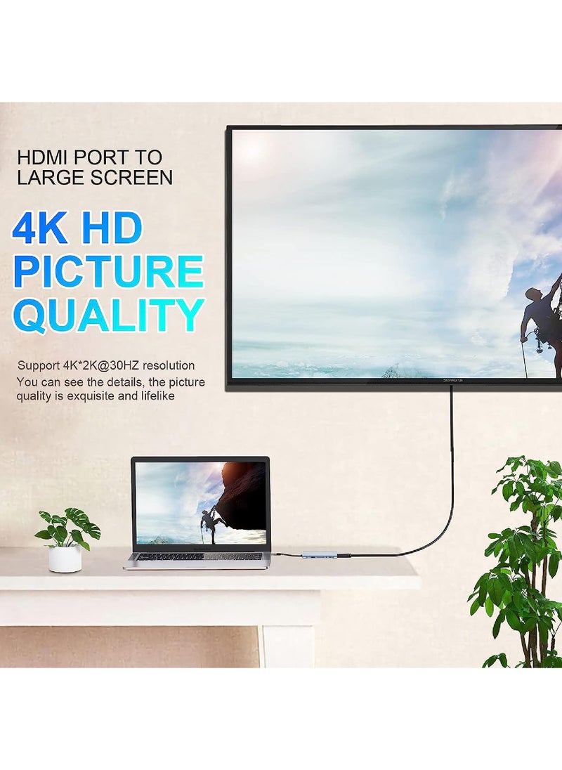Rock Pow - USB C HUB USB C Adapter 11 in 1 Dongle with 4K HDMI VGA Type C PD USB3.0 RJ45 Ethernet SD/TF Card Reader 3.5mm AUX Docking Station Compatible with MacBook Pro/Air Other Type C Laptops Devices - Image 1