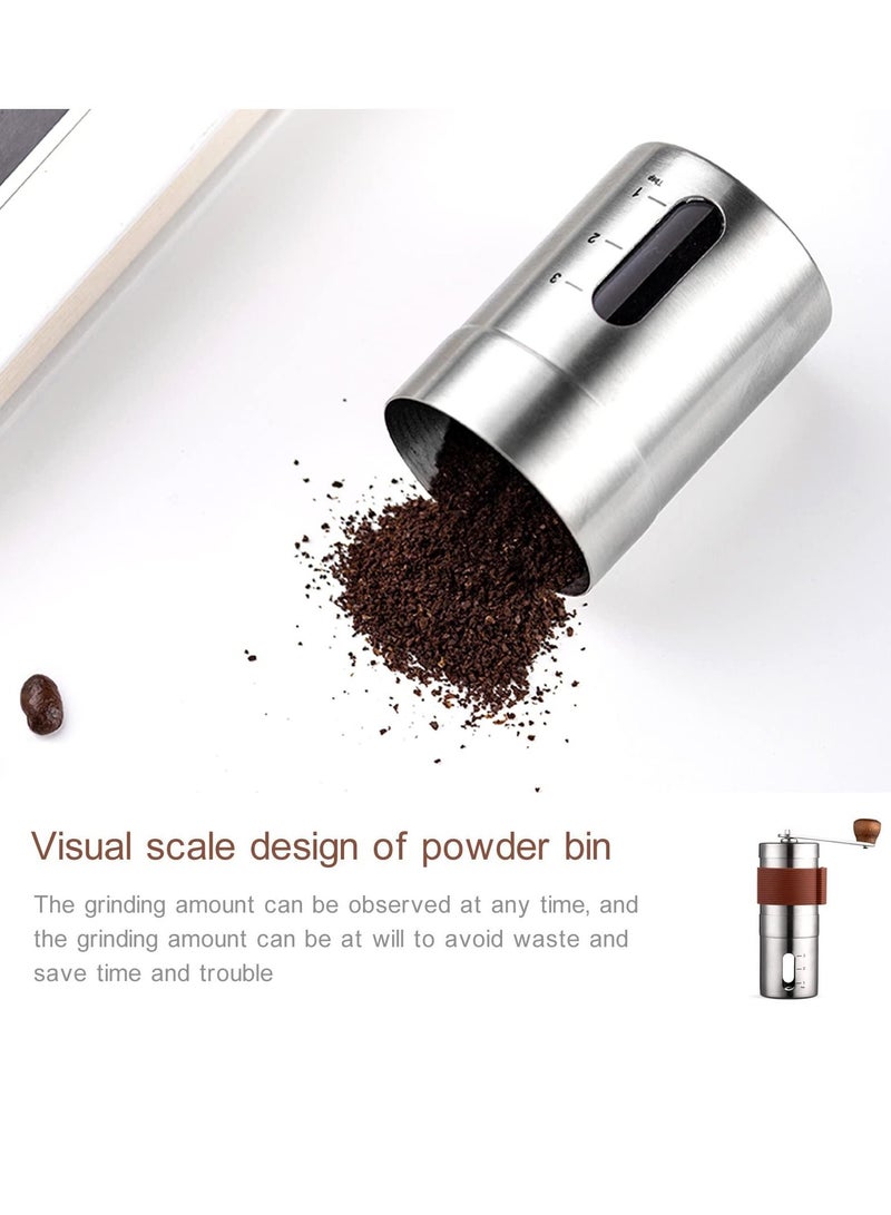 Excefore مطحنة قهوة يدوية، مطحنة حبوب، مطحنة قهوة صغيرة محمولة بإعدادات قابلة للتعديل، مناسبة للاستخدام في المنزل والمكتب والسفر أو التخييم - Image 3