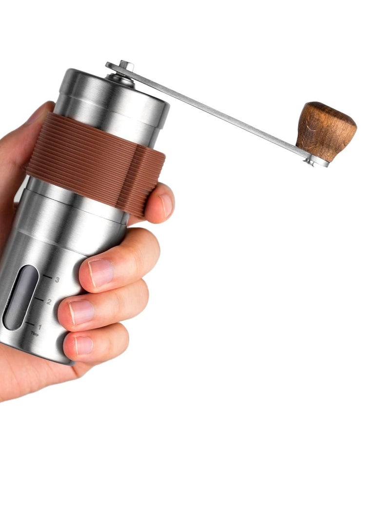 Excefore مطحنة قهوة يدوية، مطحنة حبوب، مطحنة قهوة صغيرة محمولة بإعدادات قابلة للتعديل، مناسبة للاستخدام في المنزل والمكتب والسفر أو التخييم - Image 2