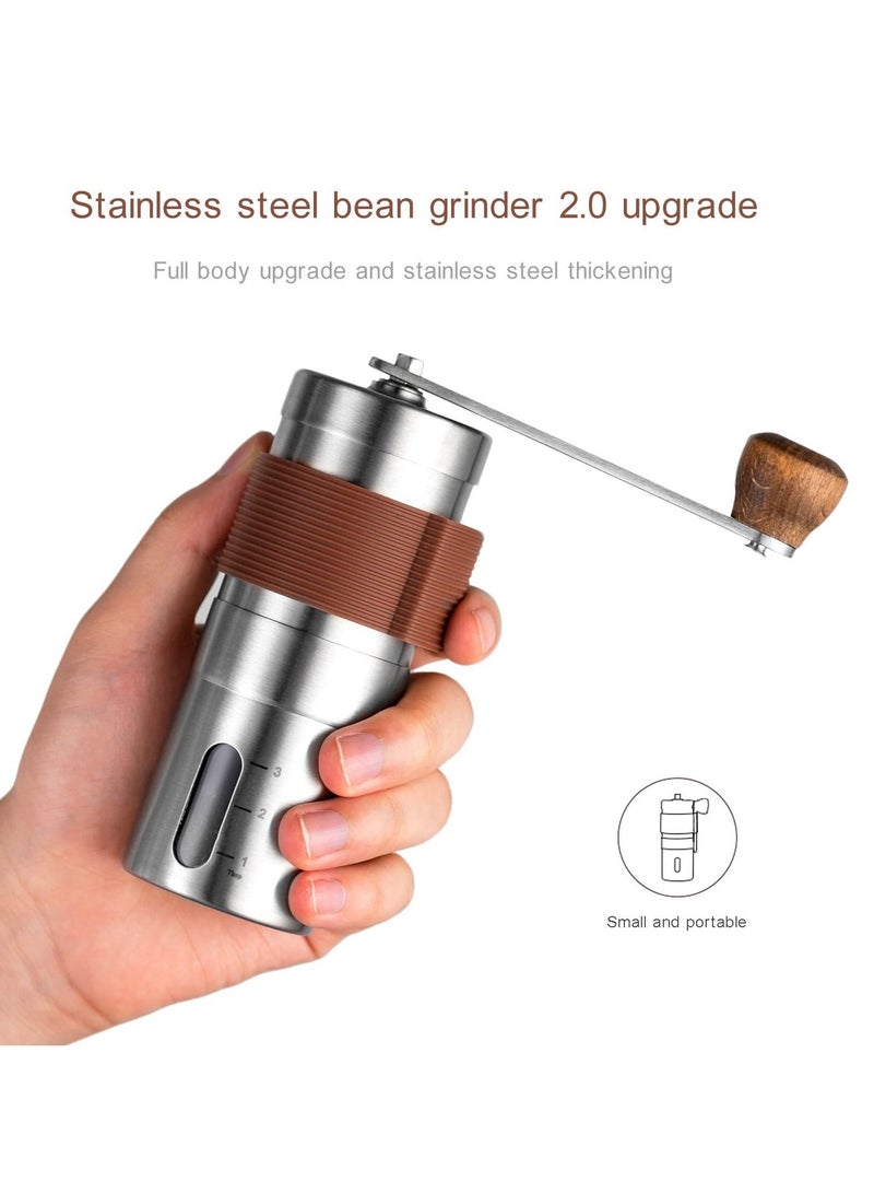 Excefore مطحنة قهوة يدوية، مطحنة حبوب، مطحنة قهوة صغيرة محمولة بإعدادات قابلة للتعديل، مناسبة للاستخدام في المنزل والمكتب والسفر أو التخييم - Image 4