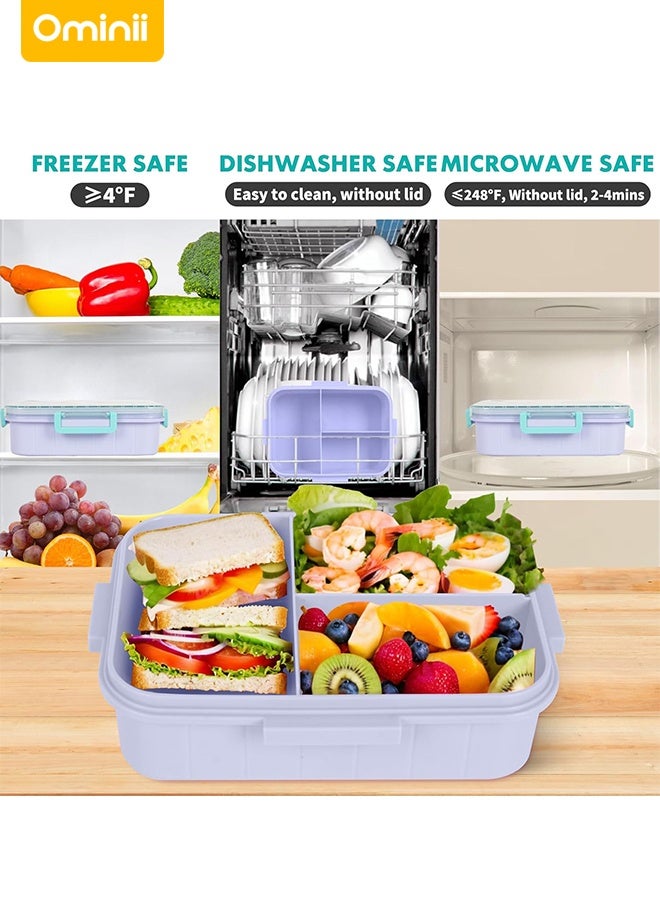 Ominii Kids Lunch Box – Cartoon Bento Box with 3 Compartments – Leakproof & Food Safe – Cute Mermaid Ocean Design – Comes with Gift Packaging – Back to School Lunch Container for Girls - Image 5