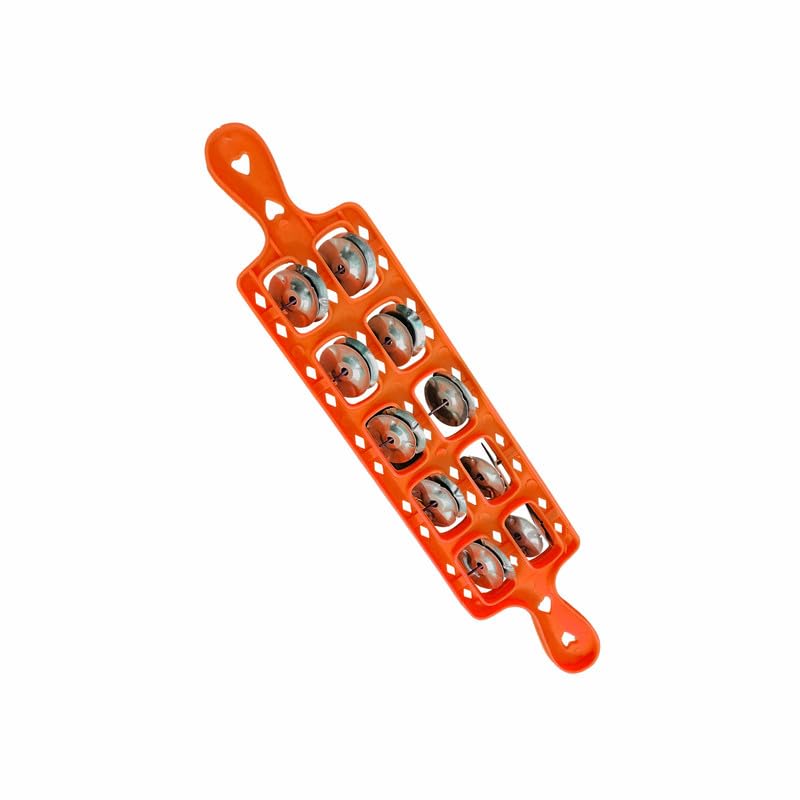 Plastic Majira Five line Music Instrument for kirtan, Bhajan, Mandir aarti (Orange, Pack of 1)