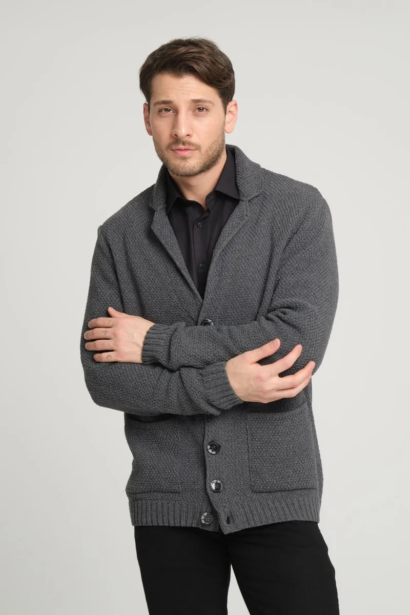 الكسندر جاردي V-Neck Buttoned Knit Jacket (E23-6709)