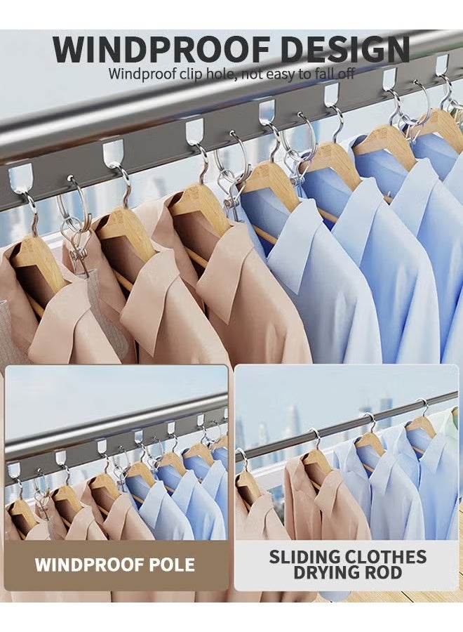 EETU Wall Mounted Drying Clothes Rack,Double Foldable Clothing Rack With 80cm Extension Rod,Retractable Clothes Hanger For Laundry Dryer Room,Small Collapsible Folding Garment Racks,Dorm Accessories - Image 4