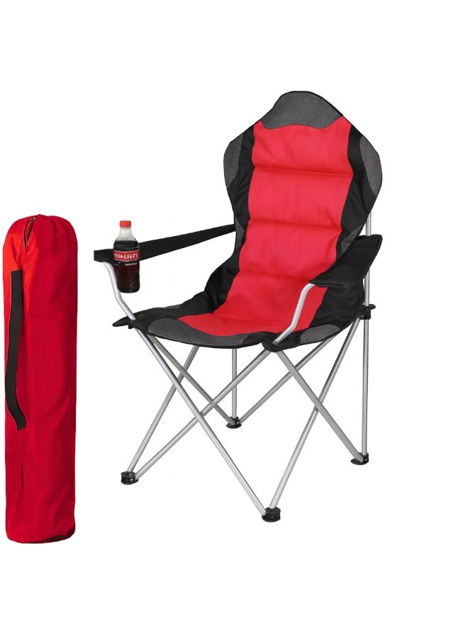 VIO Large Outdoor Chair Padded High Back Durable Foldable Beach Chair with Bag Cup Holder for Outdoor Pool Picnic Camping Travel Fishing Lawn Supports Up to 140 KG 300 LBS - Image 1