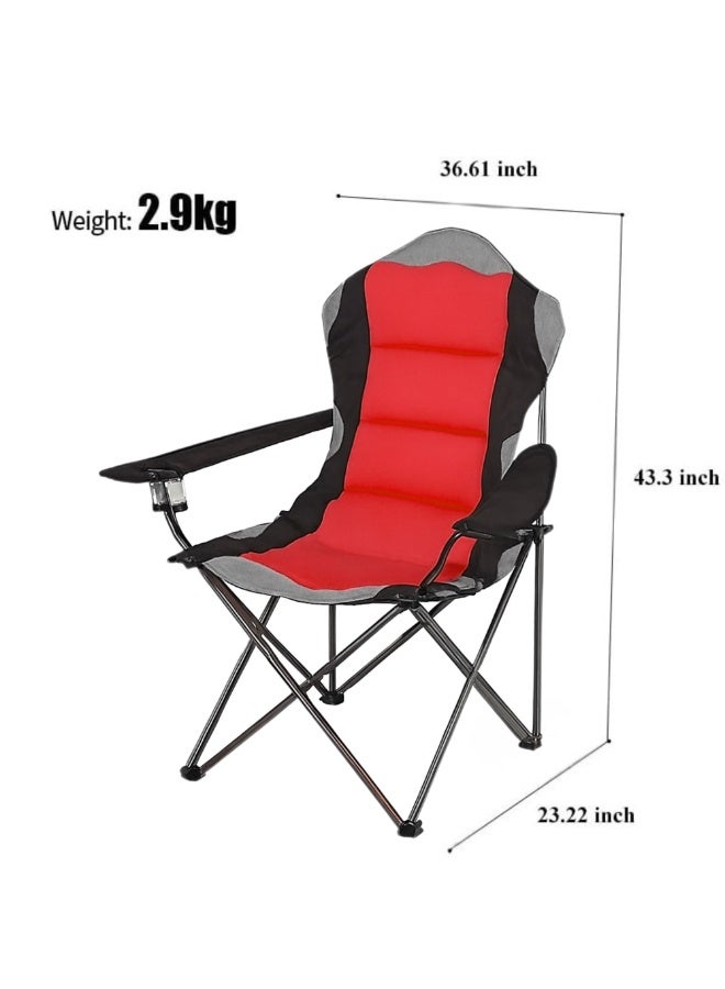 VIO Large Outdoor Chair Padded High Back Durable Foldable Beach Chair with Bag Cup Holder for Outdoor Pool Picnic Camping Travel Fishing Lawn Supports Up to 140 KG 300 LBS - Image 5