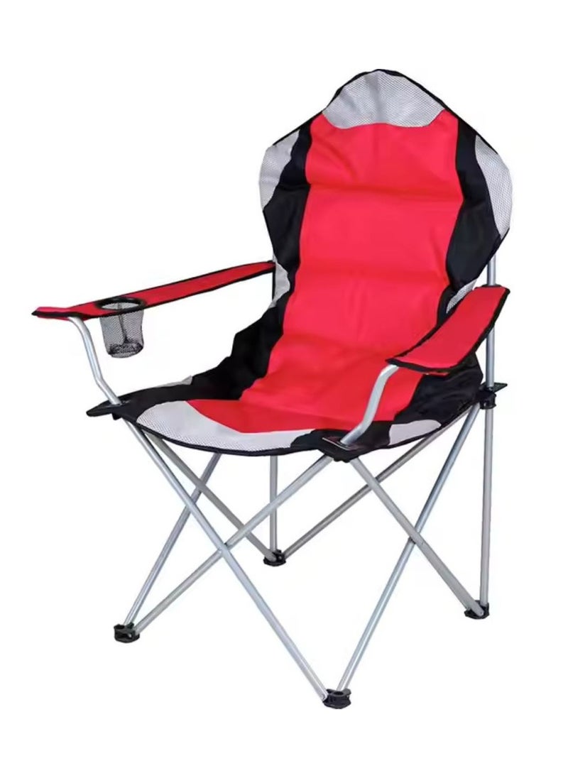 VIO Large Outdoor Chair Padded High Back Durable Foldable Beach Chair with Bag Cup Holder for Outdoor Pool Picnic Camping Travel Fishing Lawn Supports Up to 140 KG 300 LBS  - Image 1