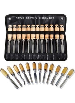 Ctn Paltava 12 Piece Professional Chisel Wooden Handle Carving Set with Special Bag  - Image 1