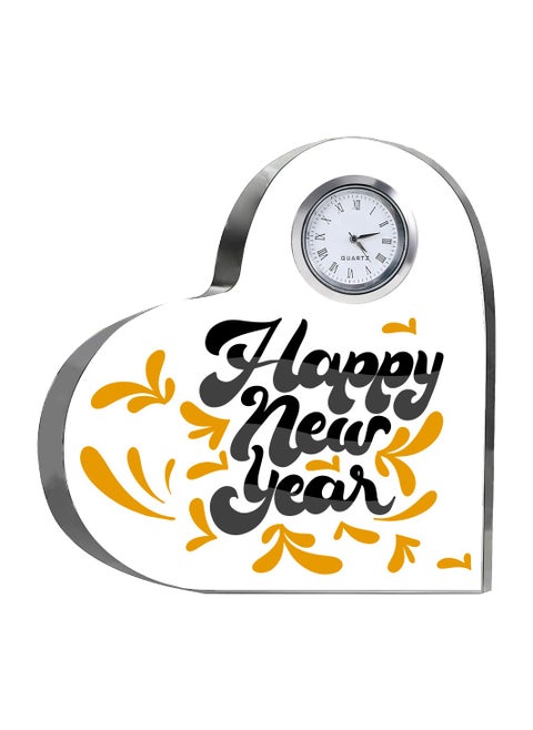 Happy New Year Heart-Shaped Crystal Clock Gift - Thoughtful Presents for New Year- New Year Gifts for Your Friends and Family