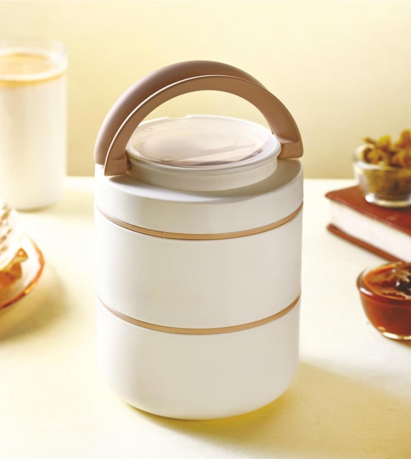 WOX MOX WOX MOX Smart Stack Protable Lunch Box Stainless Steel Airtight LeakProof Lunch Box for Office School Picnic Color May Vary 2 Stack  - Image 1