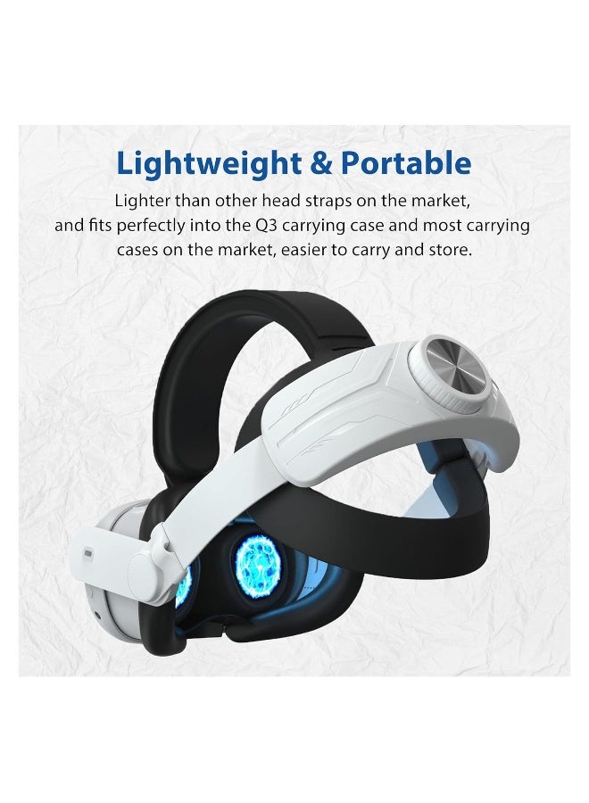 حزام رأس لميتات كويست 3، سطح PU ناعم للغاية وصديق للبشرة، بديل للحزام المتميز، دعم قابل للتعديل مع تصميم خفيف الوزن وملحقات واقع افتراضي لميتات كويست 3 - Image 2