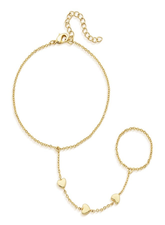 adoyi Gold Bracelets for Women, 14K Gold Plated Stackable Bracelet Stack Set Adjustable Charm Paperclip Chain Cuban Link Layered Waterproof Jewelry Sets Gifts for Womens 6.0/6.8/7.2", 6.7 IN, Copper - Image 1
