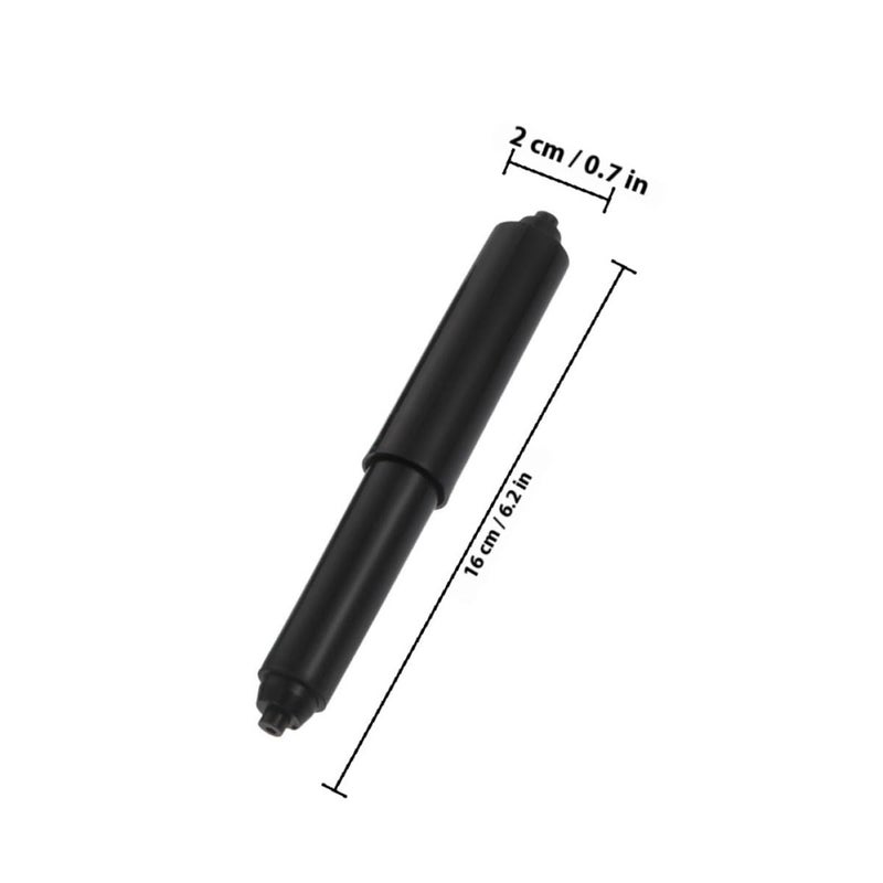 2Pcs Black Spring Loaded Toilet Paper Roll Holder Replacement Retractable Roller Core - Image 3