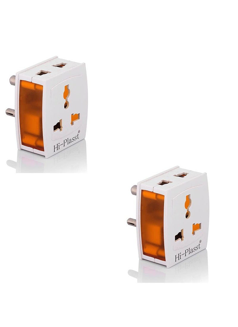 HI PLASST PINS N PLUGS HiPLASST 3 Pin Junior Travel Universal MultiplugWorldwide Electric Adaptor for 2 Pin 3 Pin Socket Connector 10A 240V 2  - Image 1