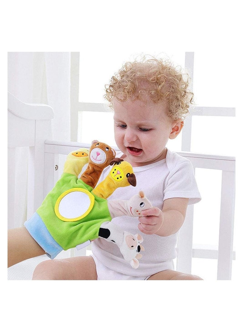 Hand Finger Plush Puppets Glove, Animal Finger Puppet for Children Early Education Toys for New Born Baby （for  2 hands）  - Image 5